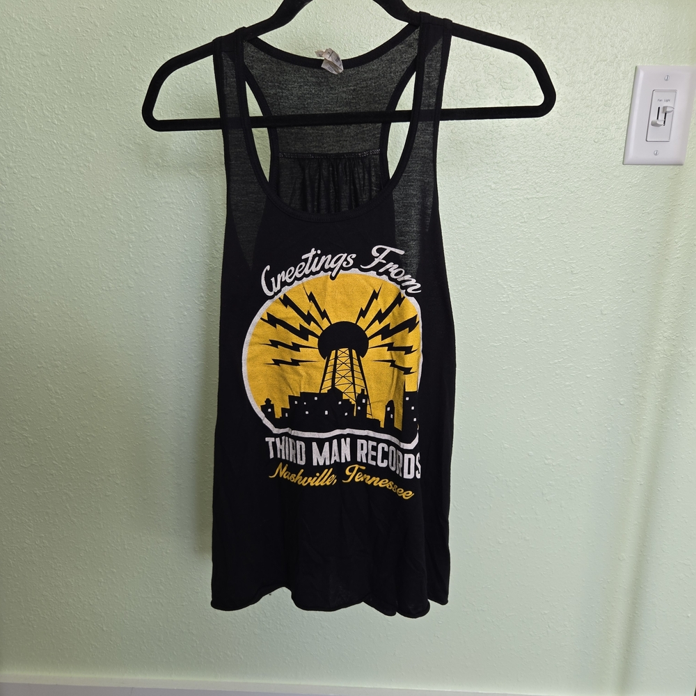 Ella Black Tank Top with Yellow Graphic